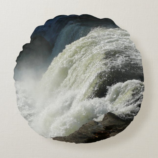 Ohiopyle Falls in Pennsylvania Round Cushion (Front)