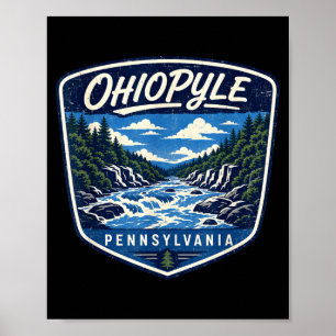 Ohiopyle pennsylvania river nature outdoor hiking poster
