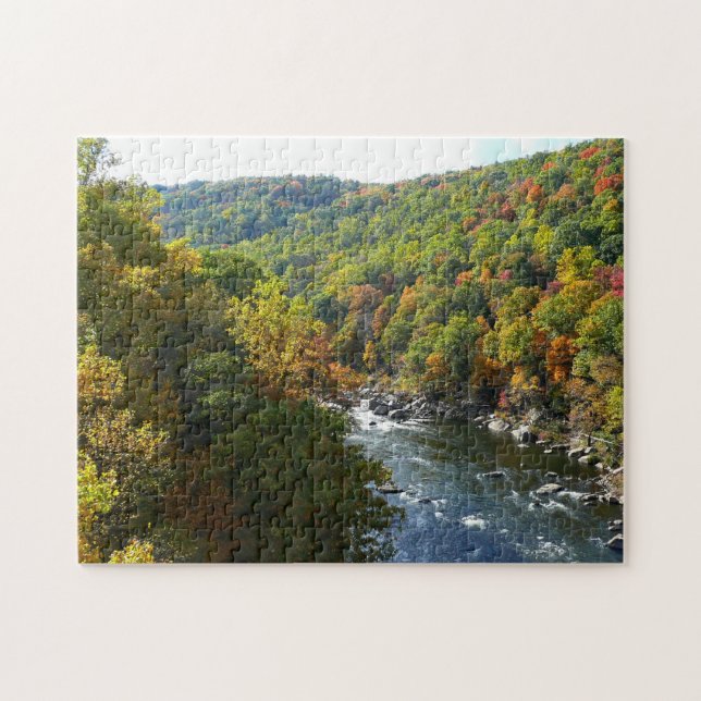 Ohiopyle River in Fall II Pennsylvania Autumn Jigsaw Puzzle (Horizontal)