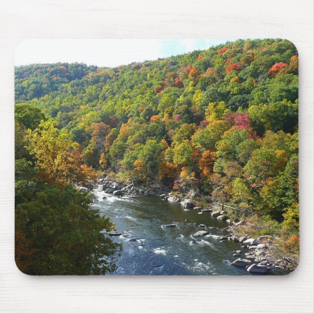 Ohiopyle River in Fall II Pennsylvania Autumn Mouse Pad (Front)