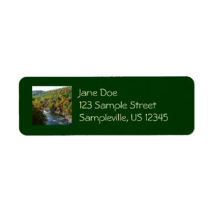 Ohiopyle River in Fall II Pennsylvania Autumn Return Address Label