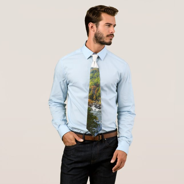 Ohiopyle River in Fall II Pennsylvania Autumn Tie (In Situ)