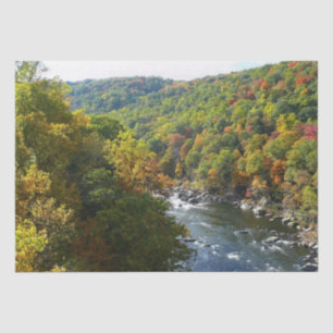 Ohiopyle River in Fall II Pennsylvania Autumn Tissue Paper