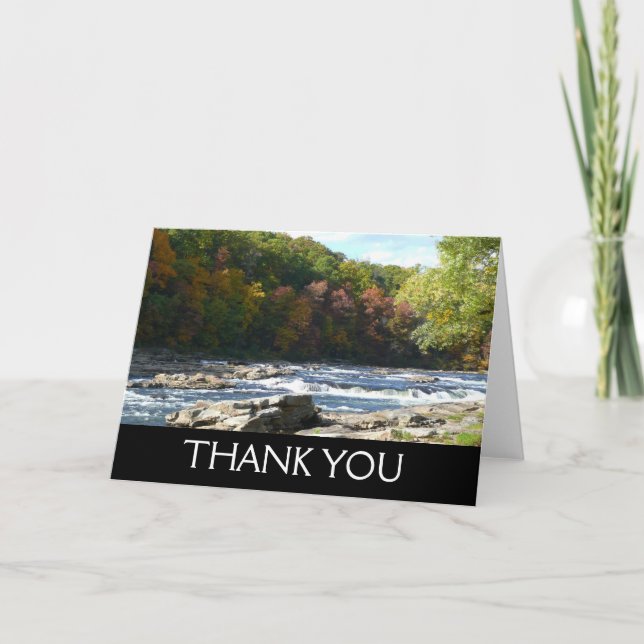Ohiopyle River Rapids in Fall Pennsylvania Autumn Thank You Card (Front)