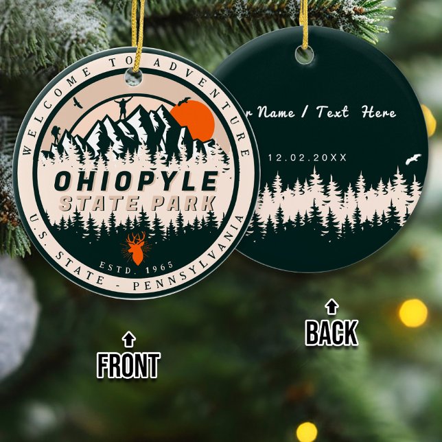 Ohiopyle State Park Pennsylvania Hike Souvenirs Ceramic Ornament (Creator Uploaded)