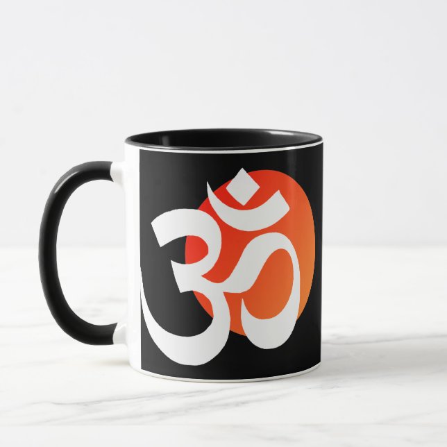 Ohm black background mug (Left)