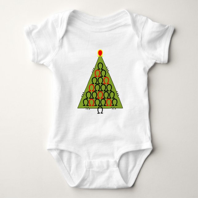 Ohm Christmas Tree Baby Bodysuit (Front)
