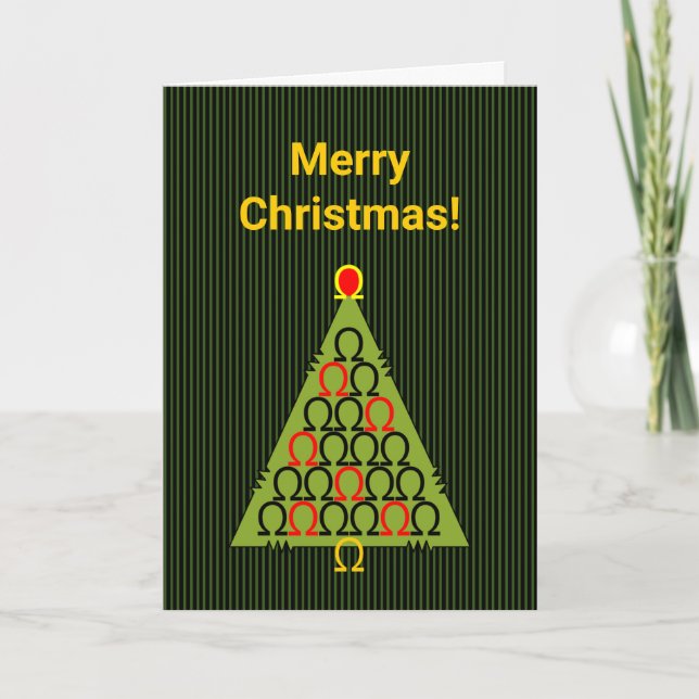 Ohm Christmas Tree Christmas Card (Front)