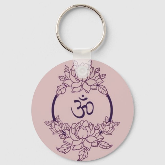 Ohm Flower Circle Key Ring (Front)