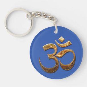 Ohm in gold key ring