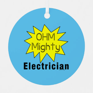 Ohm Mighty Electrician Metal Tree Decoration