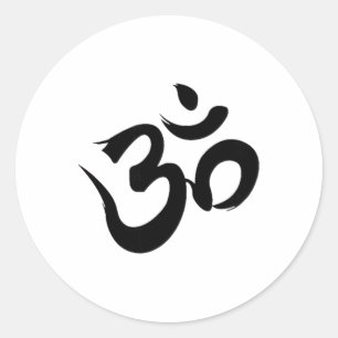 Ohm Om Spiritual Tee - Namaste Peace Yoga Meditati Classic Round Sticker