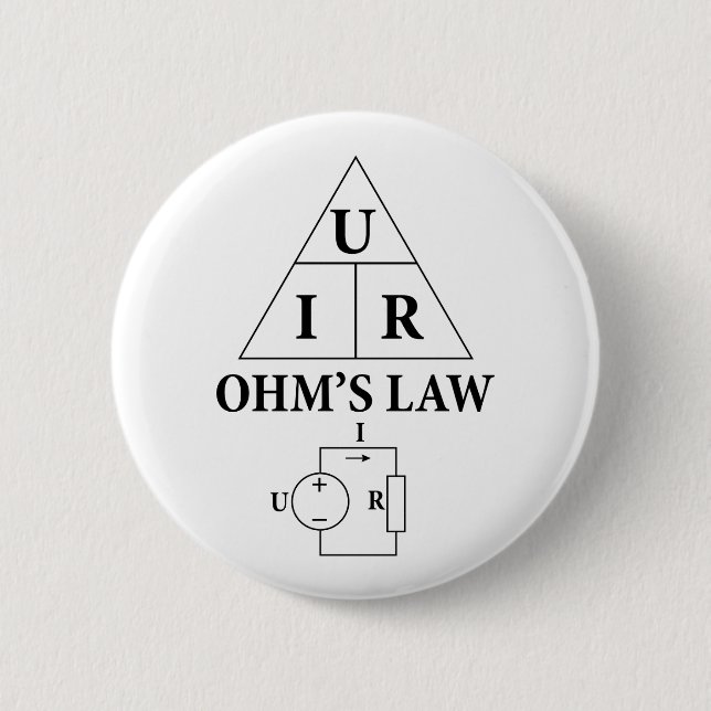 Ohm’s law 6 cm round badge (Front)