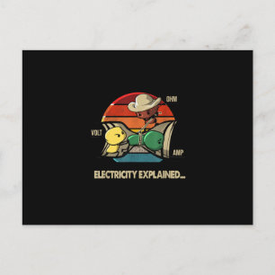 Ohm Volt Amp Electricity Explained  Electrician Postcard