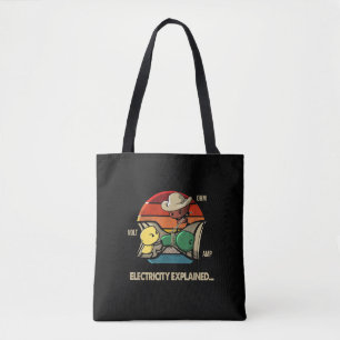 Ohm Volt Amp Electricity Explained Electrician Tote Bag