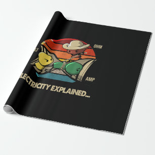 Ohm Volt Amp Electricity Explained Electrician Wrapping Paper