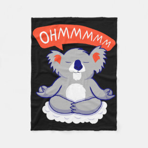 Ohmmm Yoga Koala Tea I Meditation Relaxation Fleece Blanket