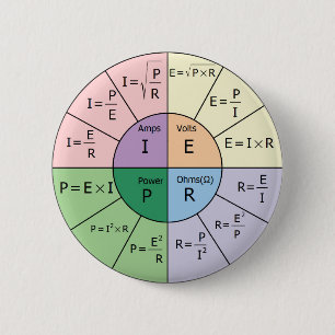 Ohm's Law 6 Cm Round Badge