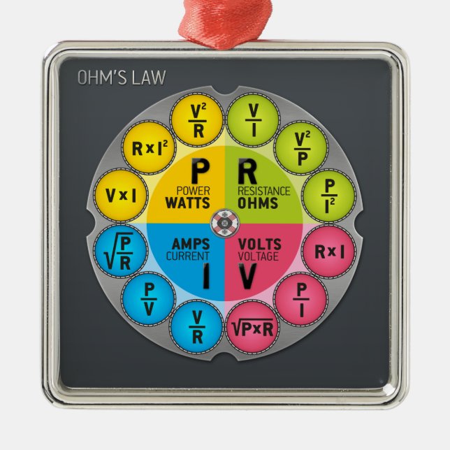 Ohm's Law Circle Metal Ornament (Front)