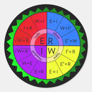 OHM'S LAW CLASSIC ROUND STICKER