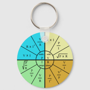 ohm's law formula wheel key ring