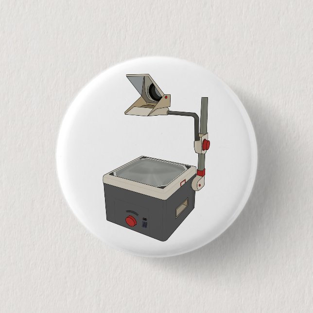 OHP 80s 90s Overhead Projector 3 Cm Round Badge (Front)