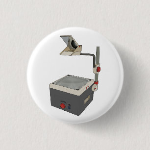 OHP 80s 90s Overhead Projector 3 Cm Round Badge