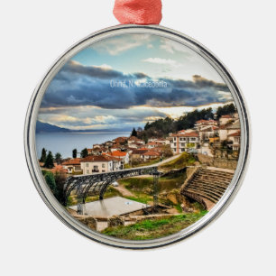 Ohrid, Macedonia panoramic view Metal Ornament