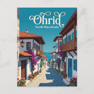 Ohrid Old Town Alley North Macedonia Postcard