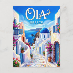 Oia Marble Alley Greece Postcard