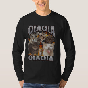Oia Oia Funny Cat Meme Bootleg Graphic T-Shirt