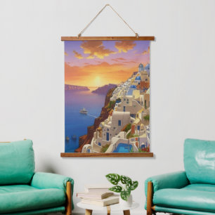 Oia, Santorini, Greece Art     Hanging Tapestry