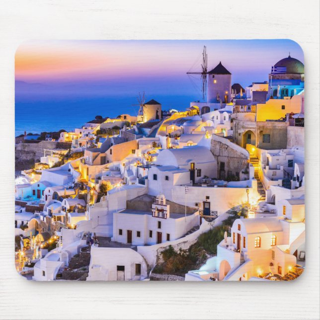 Oia Santorini Greece Mouse Pad (Front)