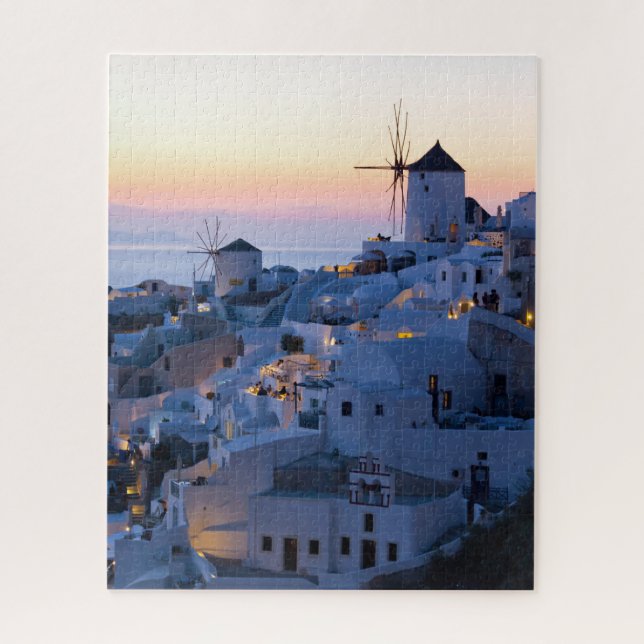 Oia Santorini Greece Sunset Jigsaw Puzzle (Vertical)