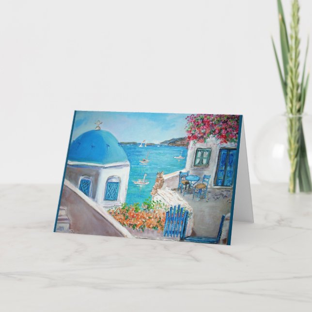 Oia, Santorini Greeting Card (Front)