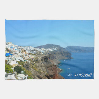 Oia, Santorini landscape Tea Towel