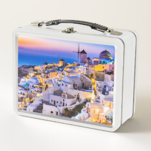 Oia Santorini Metal Lunch Box