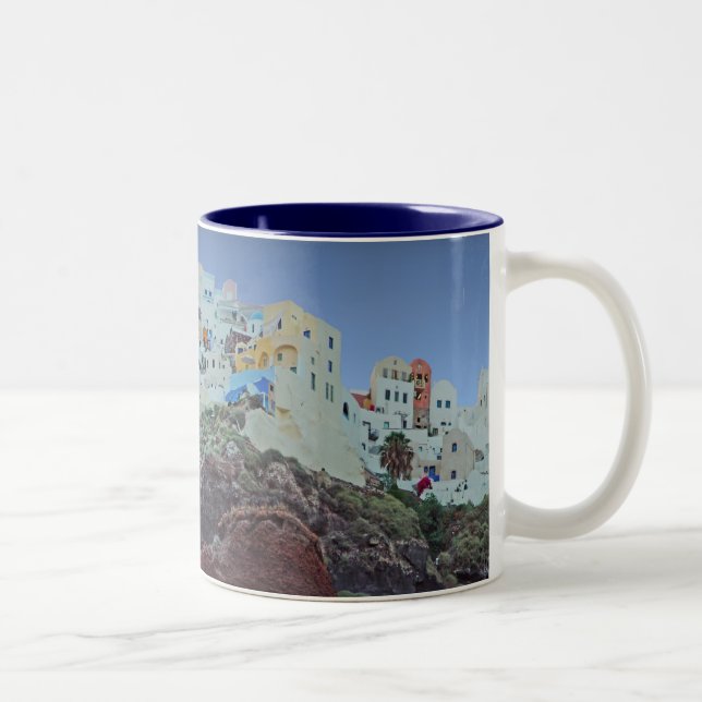 Oia ,Santorini Two-Tone Coffee Mug (Right)