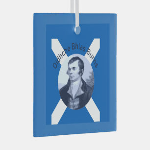 Oidhche Bhlas Burns Gaelic Blue-Colour And Saltire Glass Tree Decoration