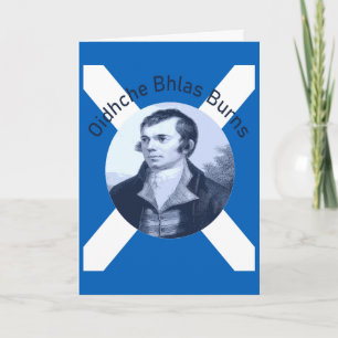 Oidhche Bhlas Burns Gaelic Blue-Colour And Saltire Holiday Card