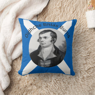 Oidhche Bhlas Burns Gaelic Grey-Colour And Saltire Cushion