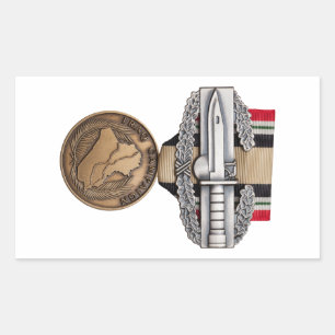 OIF Combat Action Badge Rectangular Sticker