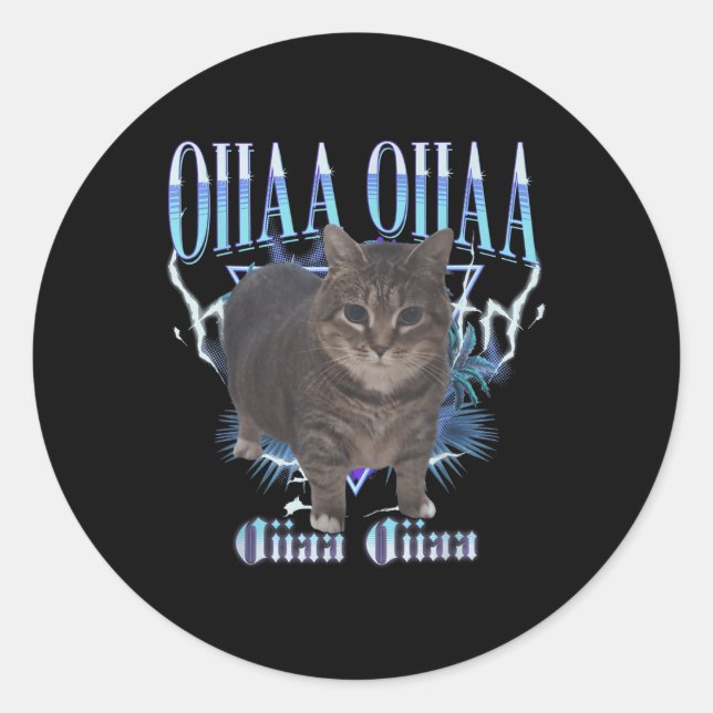 Oiia Oiia Cat Brainrot  Classic Round Sticker (Front)