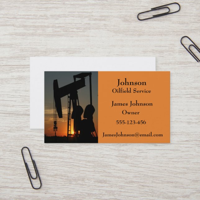 Oil And Gas Industry Business Cards (Front/Back In Situ)