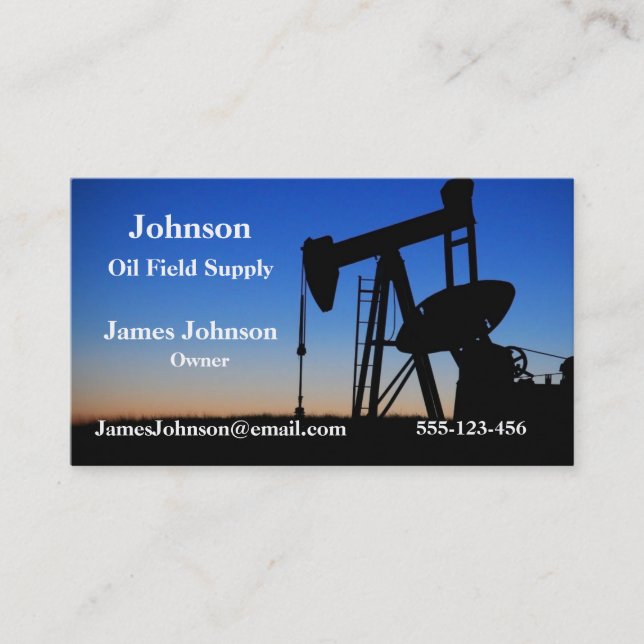 Oil And Gas Industry Business Cards Pump Jack (Front)