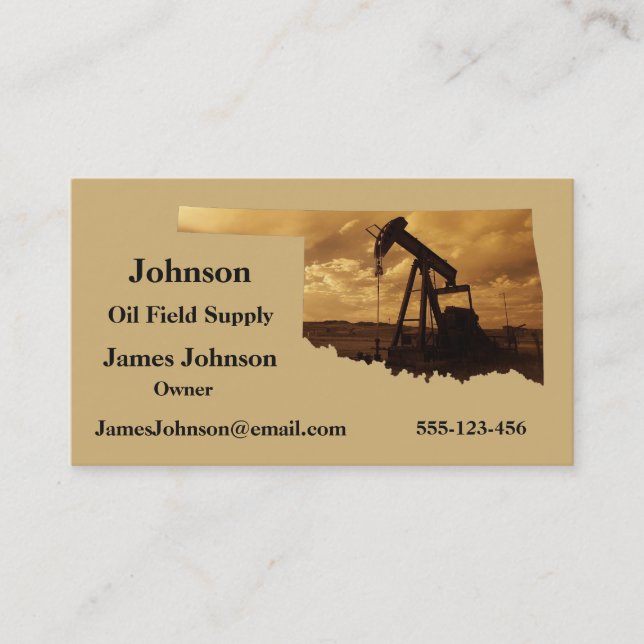 Oil And Gas Industry Business Cards Pump Jack Okla (Front)