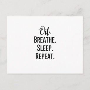 oil breathe sleep repeat - Essential Oil Product Postcard