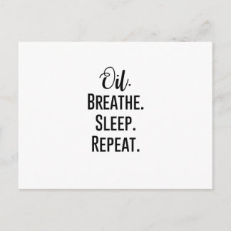 oil breathe sleep repeat - Essential Oil Product Postcard