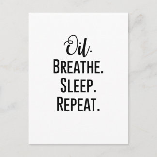 oil breathe sleep repeat - Essential Oil Product Postcard