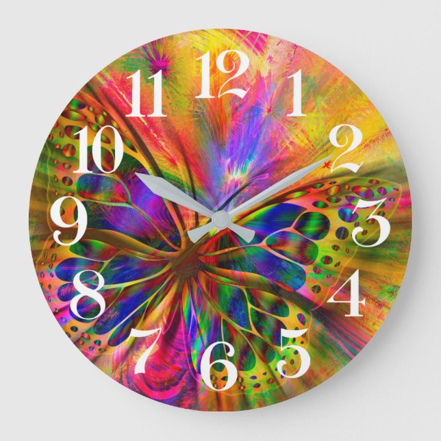 oil butterfly wall clock (Front)